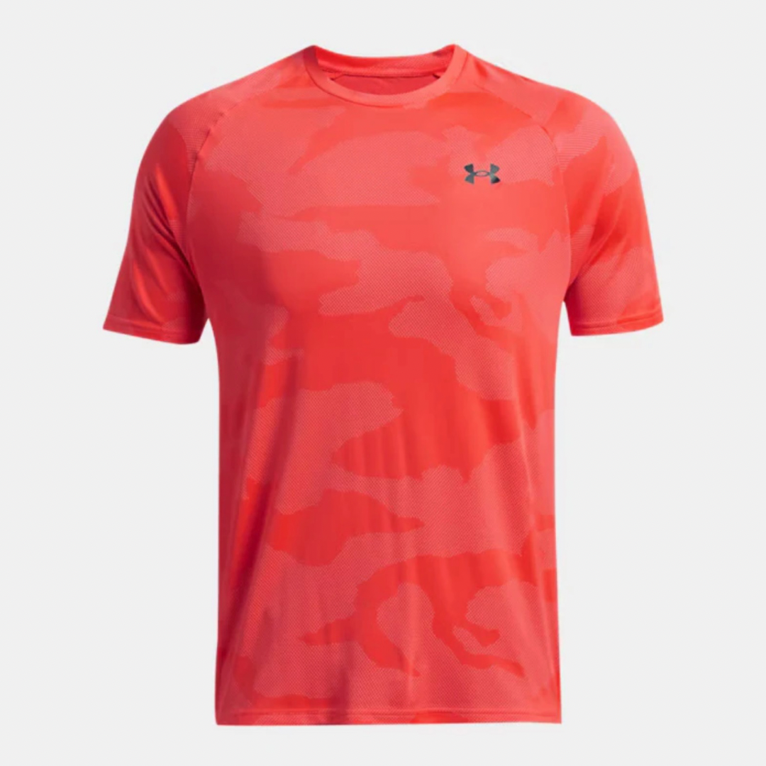 UA JACQUARD VELOCITY T-SHIRT - BETA PINK