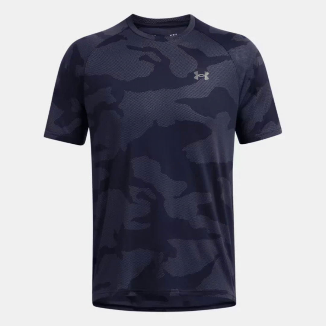 UA JACQUARD VELOCITY T-SHIRT - NAVY