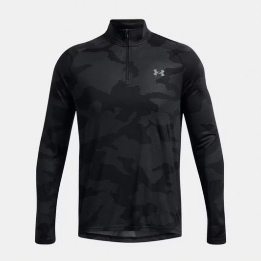 UA JACQUARD VELOCITY 1/2 ZIP - BLACK