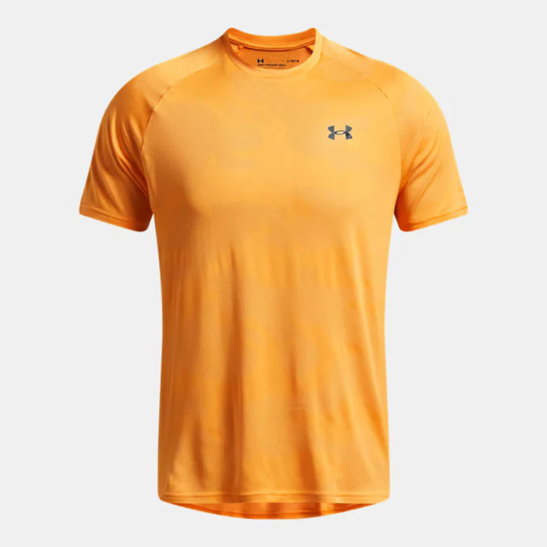 UA JACQUARD VELOCITY T-SHIRT - ORANGE