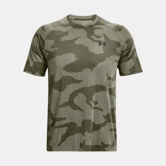 UA JACQUARD VELOCITY T-SHIRT - KHAKI