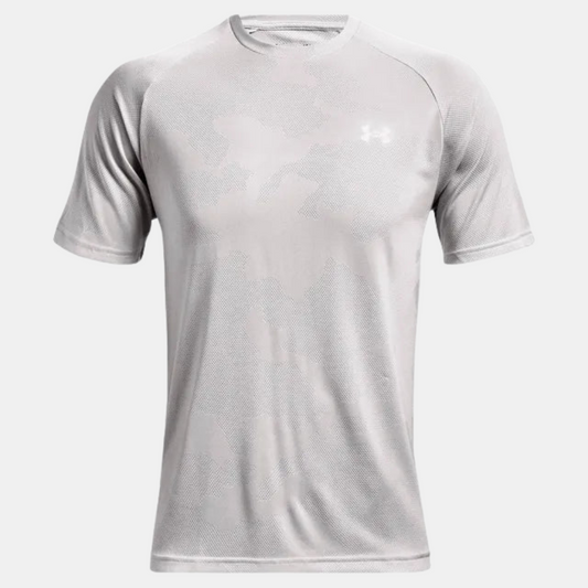 UA JACQUARD VELOCITY T-SHIRT - HALO GREY